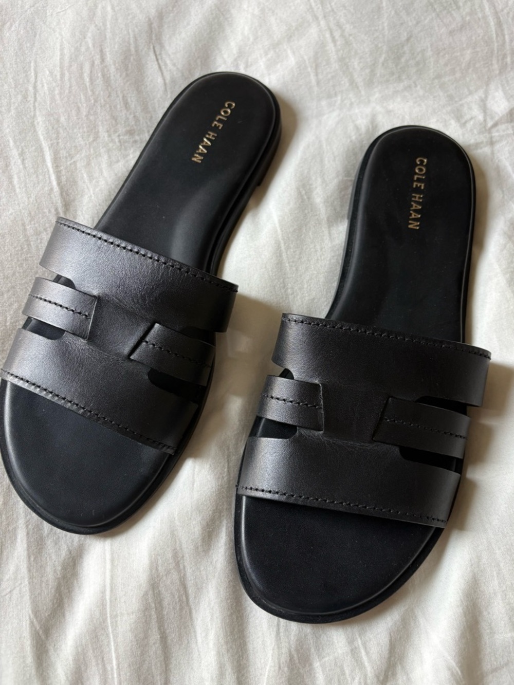 Cole Haan Flynn Sandal Black Leather 10